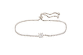 Charming Design Round Cut AAA CZ 925 Sterling Silver Toggle / Slider Bracelet studded with CZ